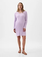 Maternity Rib Mini Sweater Dress