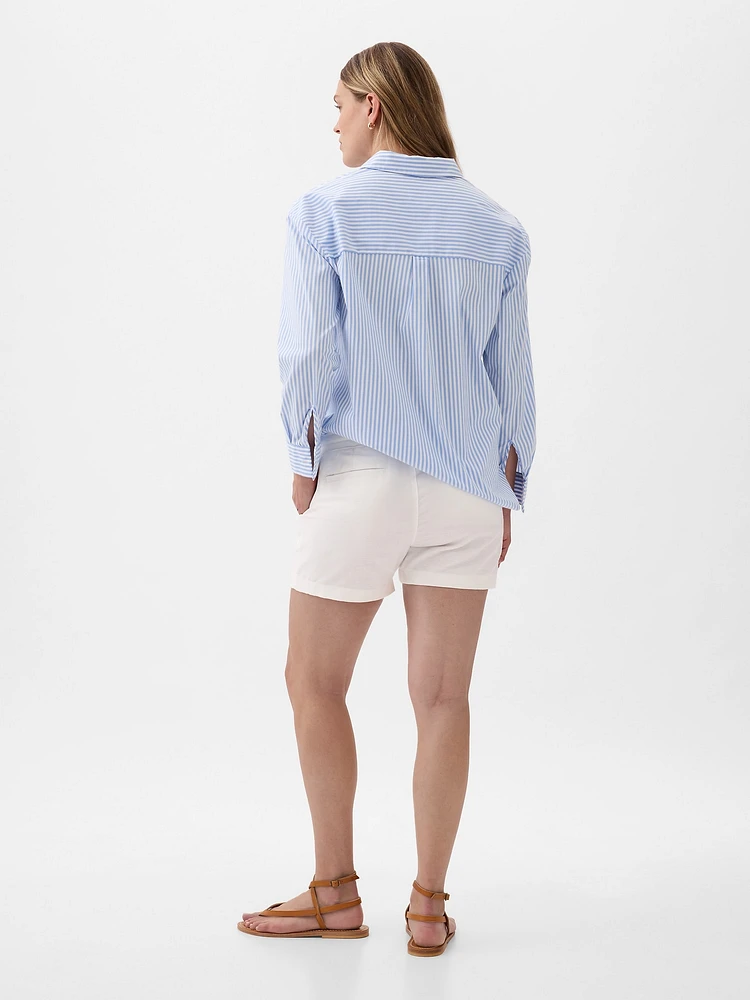 Maternity Linen-Cotton Shorts