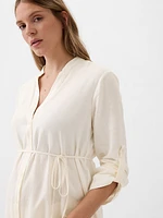 Maternity Linen-Blend Shirt