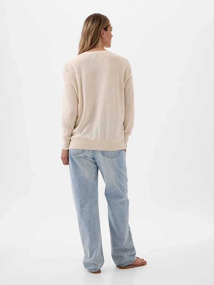 Maternity Linen-Blend Sweater