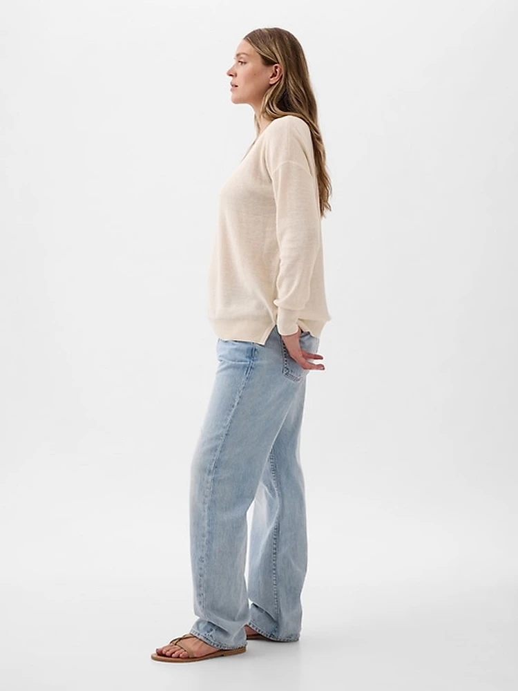 Maternity Linen-Blend Sweater