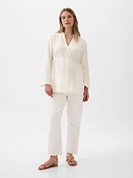 Maternity Linen-Blend Shirt