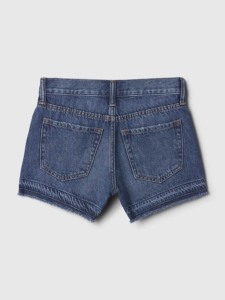 Kids Low Rise Denim Shorts