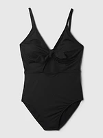 Tie-Knot Cutout One-Piece Swimsuit