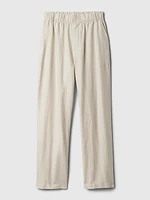 High Rise Linen-Cotton Pull-On Pants