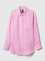 Pleated Satin Boyfriend Shirt