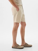 8" Linen-Cotton Shorts