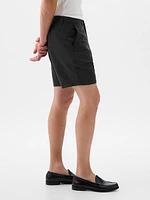 8" Linen-Cotton Shorts