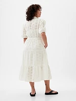 Eyelet Tiered Midi Dress