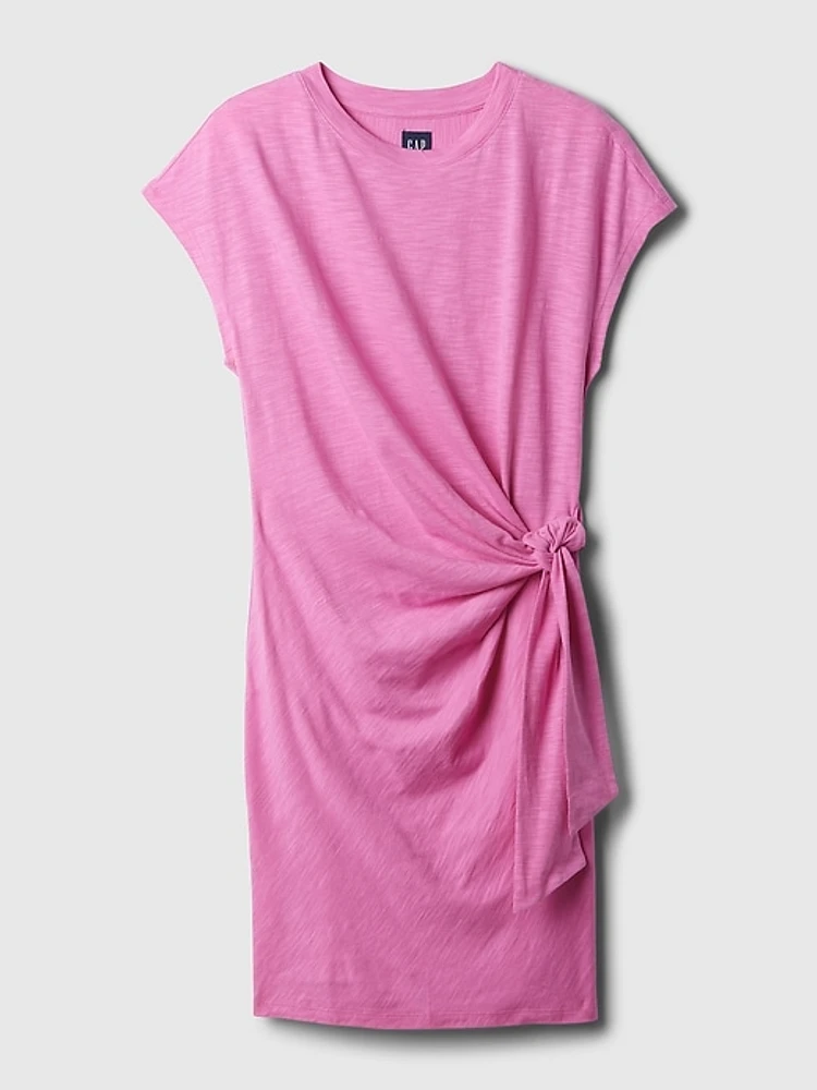 Tie-Knot Mini T-Shirt Dress