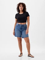 8" Mid Rise '90s Loose Denim Bermuda Shorts