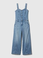 Wide-Leg Denim Jumpsuit