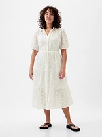 Eyelet Tiered Midi Dress