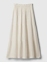 Crinkle Gauze Tiered Maxi Skirt