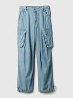 Mid Rise Wide Baggy Cargo Jeans