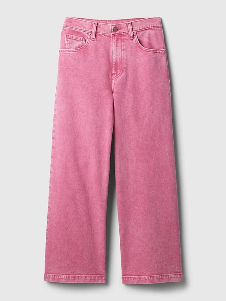High Rise Stride Wide-Leg Ankle Jeans