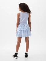 Kids Eyelet Tiered Dress