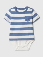 Baby Organic Cotton Stripe Pocket Bodysuit