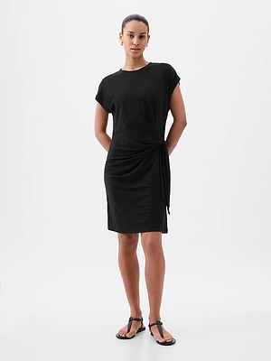 Tie-Knot Mini T-Shirt Dress