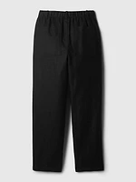 High Rise Linen-Cotton Pull-On Pants