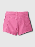 Kids High Rise Denim Shorts