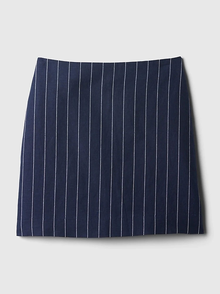 Linen-Cotton Mini Skirt