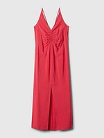 Ruched Slip Midi Dress