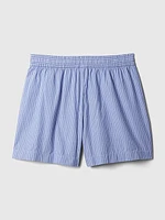 Organic Cotton Striped Poplin Shorts