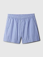 Organic Cotton Striped Poplin Shorts