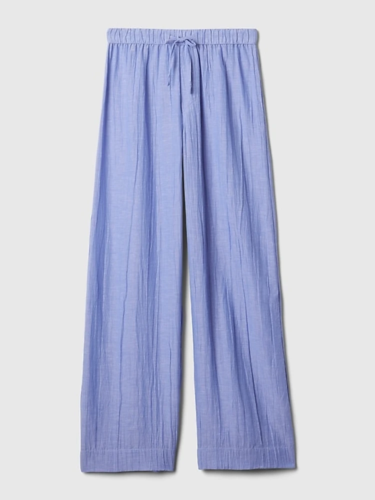 Crinkle Gauze Wide-Leg PJ Pants