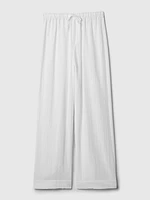 Crinkle Gauze Wide-Leg PJ Pants