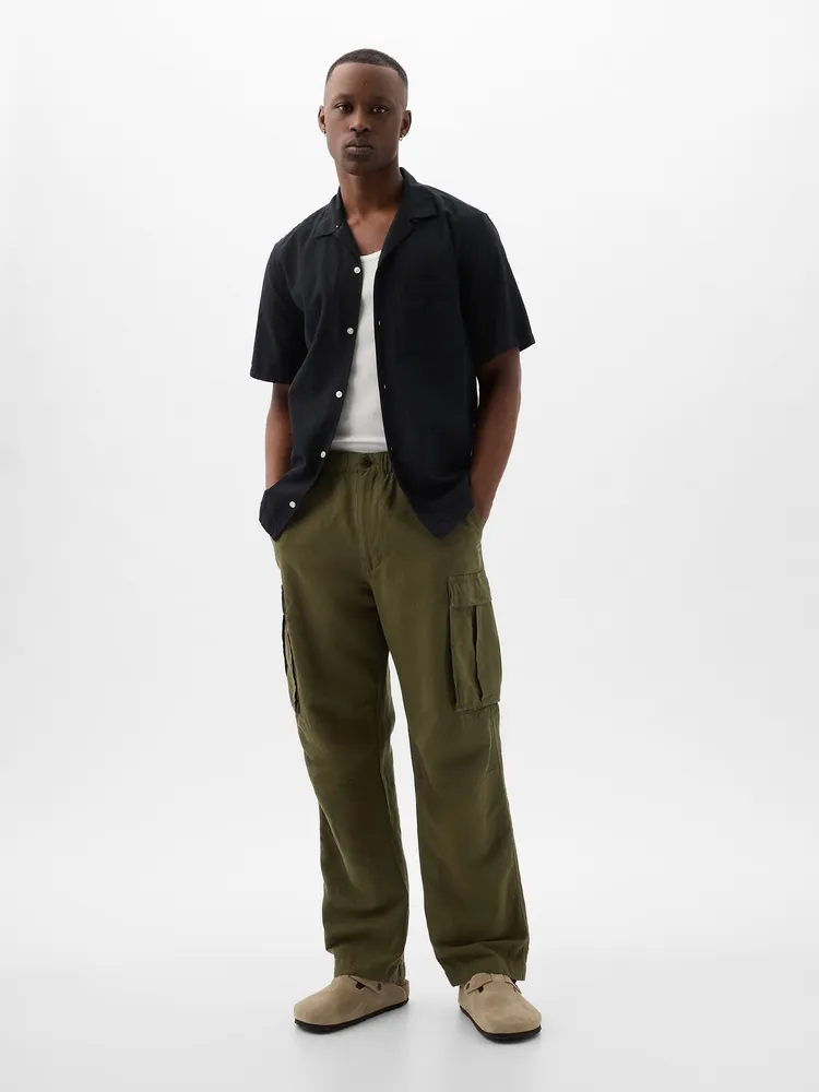 Linen-Cotton Cargo Pants