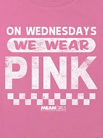 Kids Mean Girls On Wednesdays We Wear Pink Graphic Boxy Crop Tee