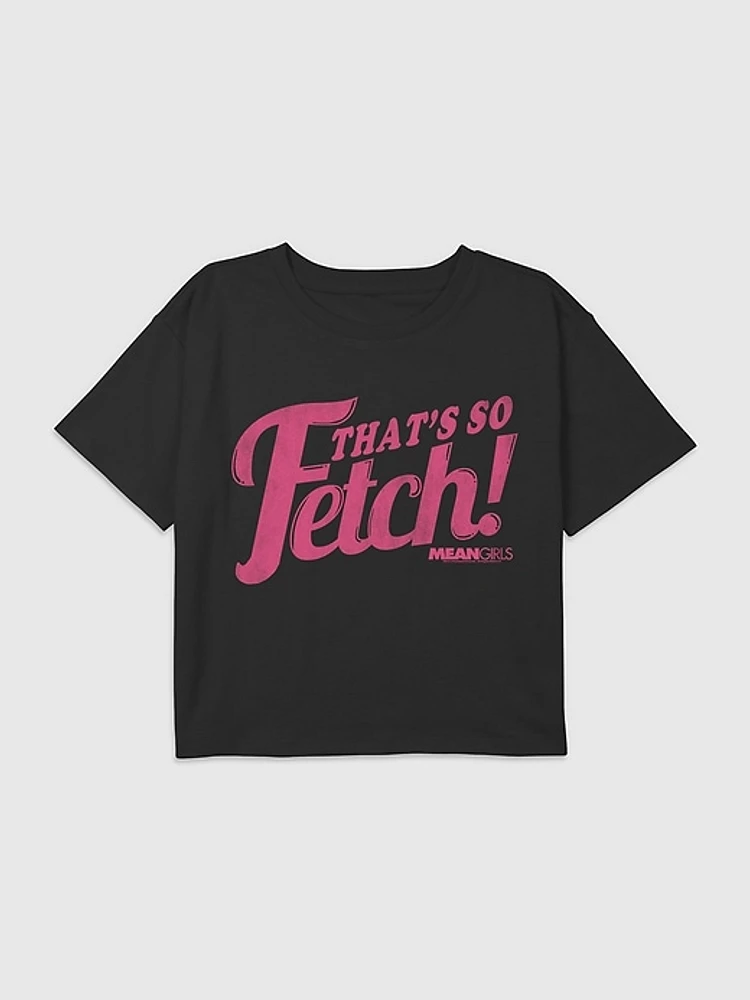 Kids Mean Girls Thats So Fetch Graphic Boxy Crop Tee