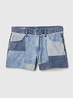 4" Low Rise Stride Patchwork Denim Shorts