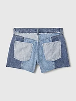 4" Low Rise Stride Patchwork Denim Shorts