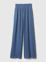 High Rise Crinkle Gauze Wide-Leg Pants