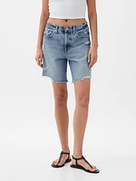 8" Mid Rise '90s Loose Denim Bermuda Shorts