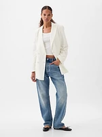 Linen-Cotton Belted Blazer