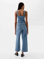 Wide-Leg Denim Jumpsuit