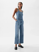 Wide-Leg Denim Jumpsuit