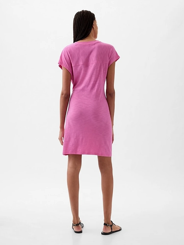 Tie-Knot Mini T-Shirt Dress