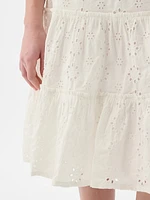 Kids Tiered Eyelet Skirt