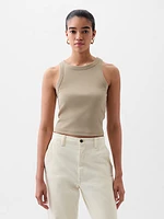 Modern Rib Cropped Halter Top