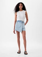 Denim Wrap Mini Skort