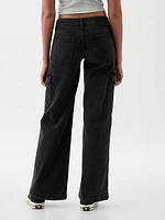 Low Rise Stride Wide-Leg Cargo Jeans