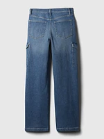 High Rise Stride Wide-Leg Cargo Jeans