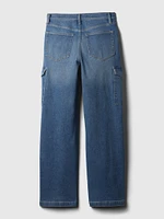 High Rise Stride Wide-Leg Cargo Jeans