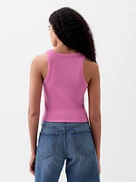 Modern Rib Cropped Halter Top