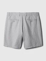 8" Linen-Cotton Shorts